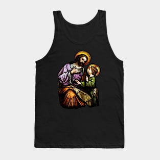 Saint Joseph with Christ Child Stained Glass Window Tank Top